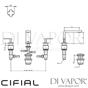 Cifial 31130T4.U TH400 3 Hole Deck Basin Mixer Lever Tap Spare Parts